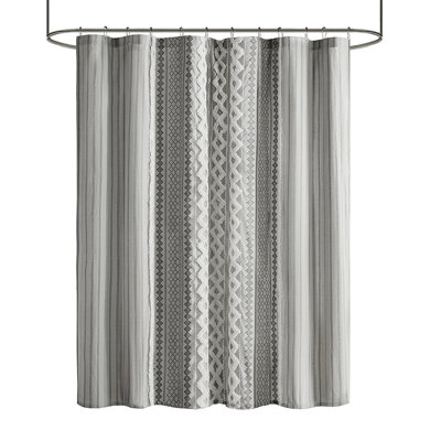 Rideau de douche en coton avec chenille