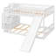 Lits avec rangement, lit superposé double au dessus d'un lit double, maison familiale moderne