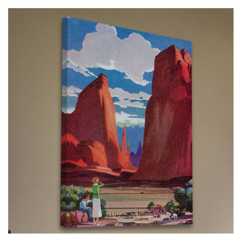 « red rocks », reproduction d’art sur toile tendue, H 30 po x l 20 po x P 1,5 po