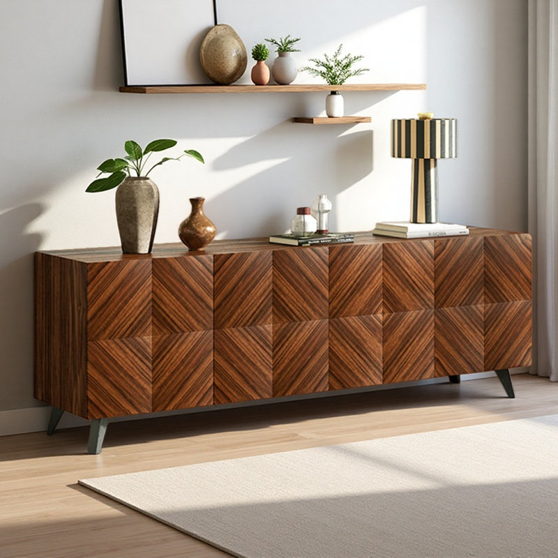 Meuble télé design français rétro brun