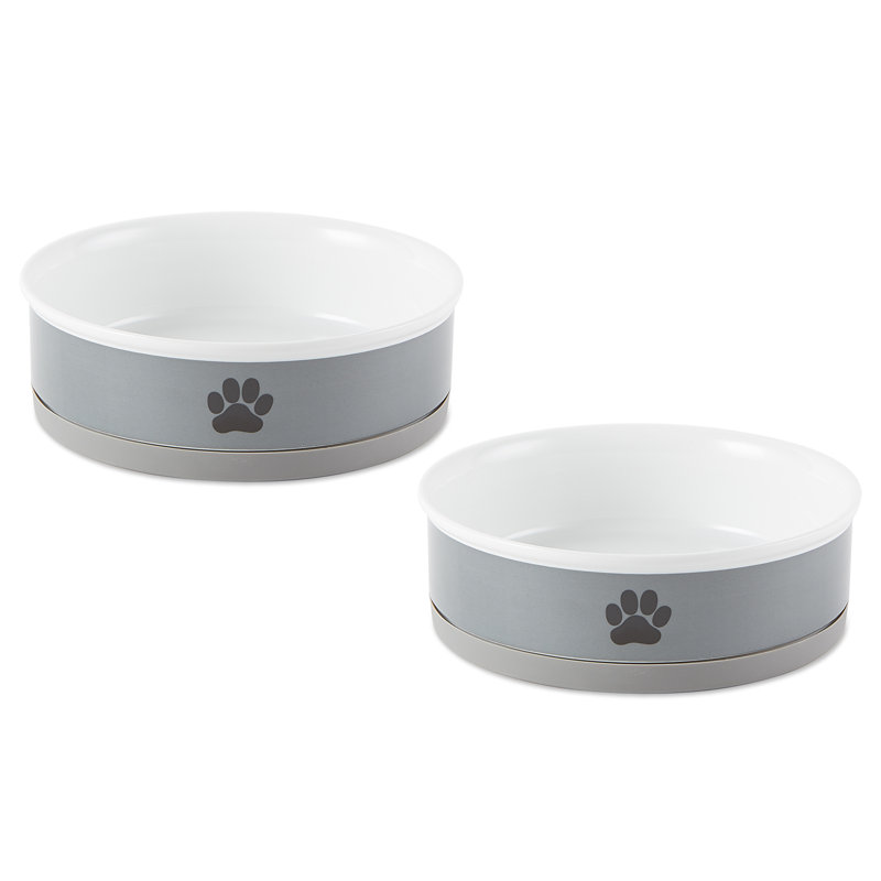 Bol pour animal de compagnie, gris, Grand (2,4 po)