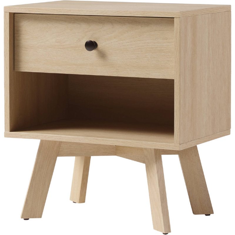 MCM 20" 1 Drawer Nightstand, Coastal Oak