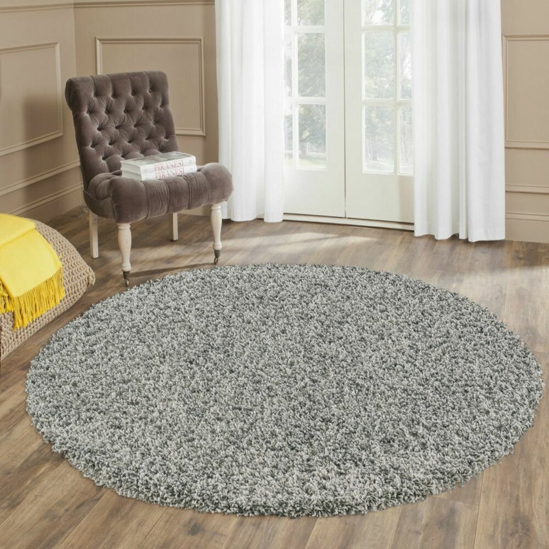 Round Aanuoluwa Solid Colour Shag 120cm X 120cm Indoor / Outdoor Area Rug