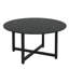 Table basse ronde noire entière de 35,5 po, table basse transparente, tables d'appoint modernes pour le salon, meubles de salon
