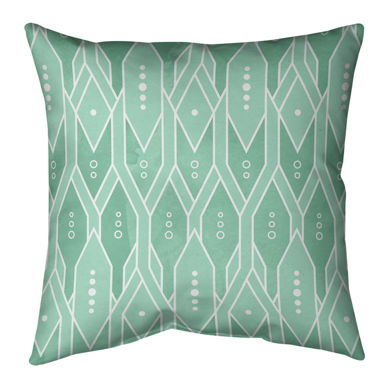 Coussin décoratif en lin, 18 po x 18 po, Bourre en polyester, Vert