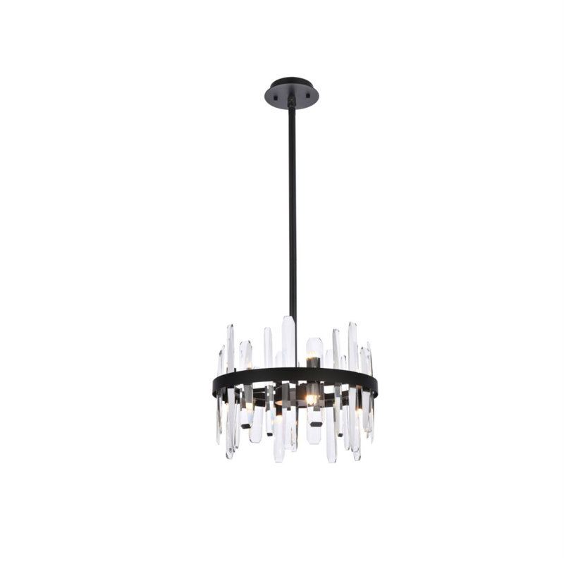 Marlow 6 - Light Unique/Statement Pendant, Black, 57.5" H x 16" W x 16" D