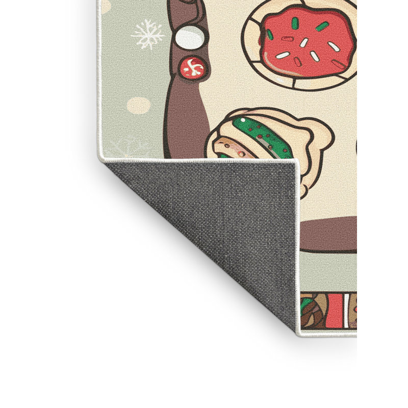Tapis de vacances The Holiday Aisle® Cookies, Rectangulaire 8 pi x 12 pi
