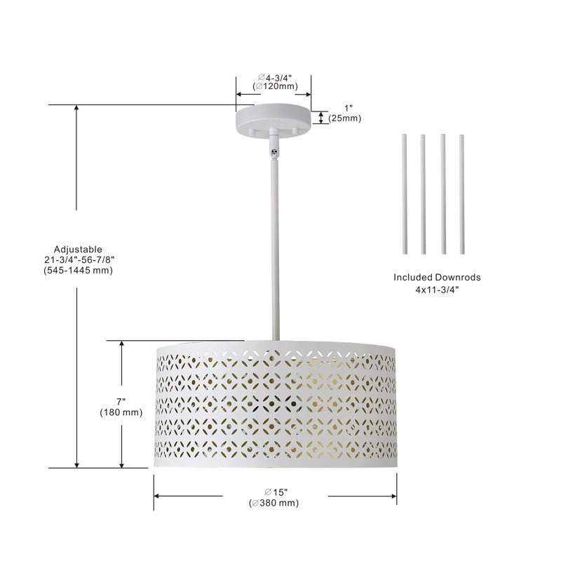 Slocomb 3 - Light White Drum Pendant