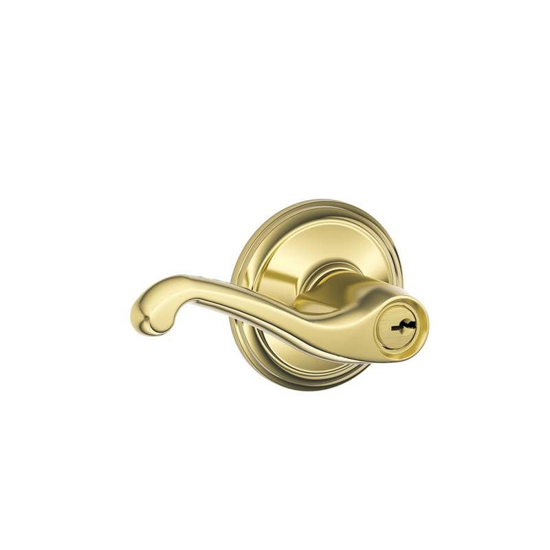 Flair Lever Keyed Entry Lock, Lifetime Brass