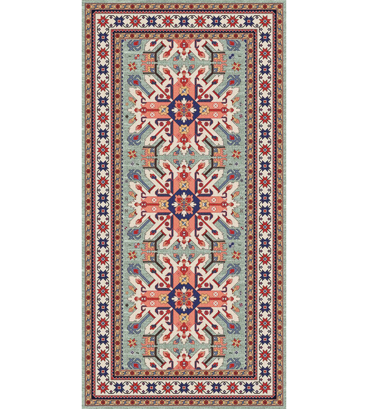 Mulah Turquoise Cushioned Kitchen Mat, Rectangle 2' x 4'
