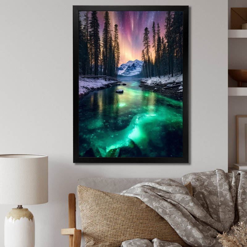 «Alaskan Wilderness II», reproduction sur toile, H 32 po x l 16 po x P 1 po, Cadre photo noir