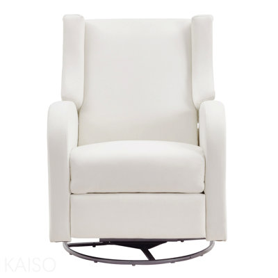 Electronic Power Recliner And Swivel Glider, 250 Lbs Weight Capacity Swivel Glider Recliner Chair With Usb Port, Polyester Surface Swivel Rocker Recliner For Living Room, Bedroom, Off White