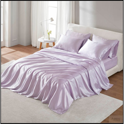 Ensemble de draps 6 pièces grand luxe lilas