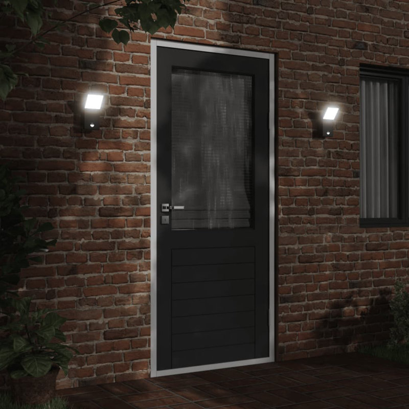 Datreon Plug-in LED Outdoor Wall Lights, Black