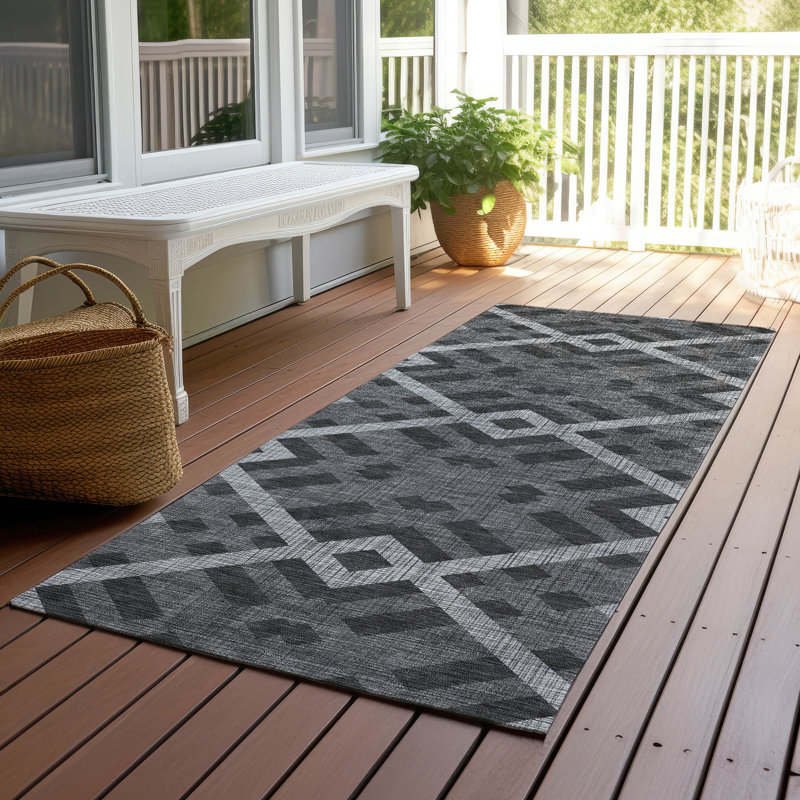 Tapis intérieur / extérieur Loreen avec envers antidérapant, Tapis de couloir 2 pi 3 po x 7 pi 6 po