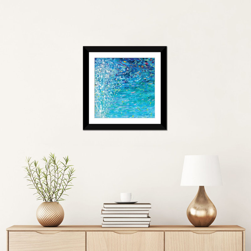 « bm 022 » par iris scott abstracts, impression sur toile, H 16 po x l 16 po x P 1 po, Papier d'art encadré noir, Blanc