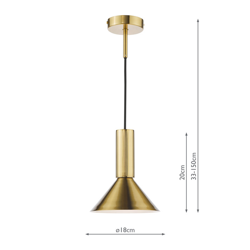 Ragnar 1LT PENDANT DUAL PURPOSE, Natural Brass
