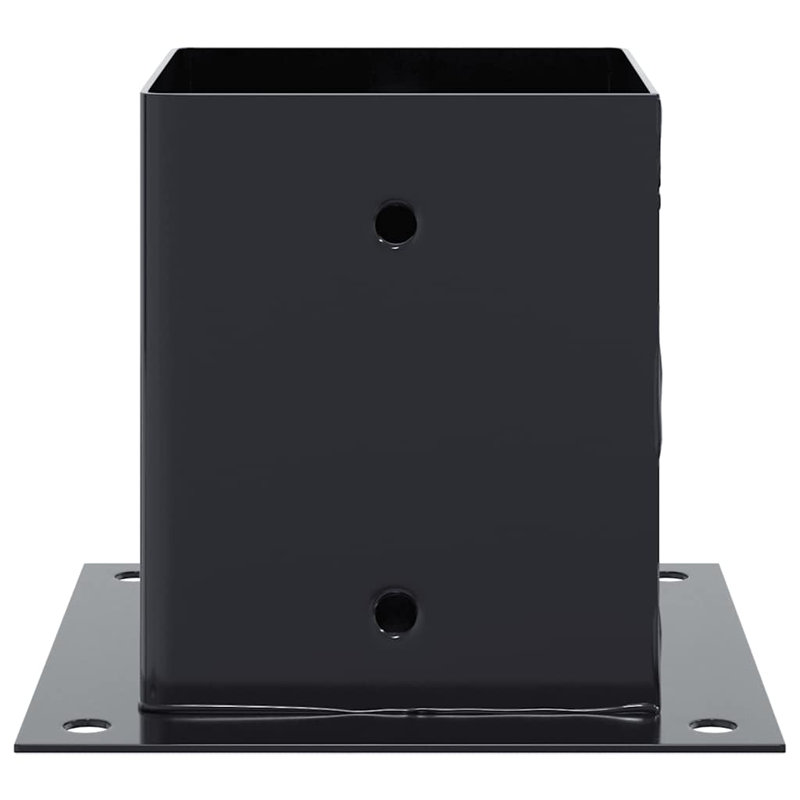 Post Bases Square 12 Pcs Galvanised Steel, Anthracite, 15cm H x 18cm W x 18cm D