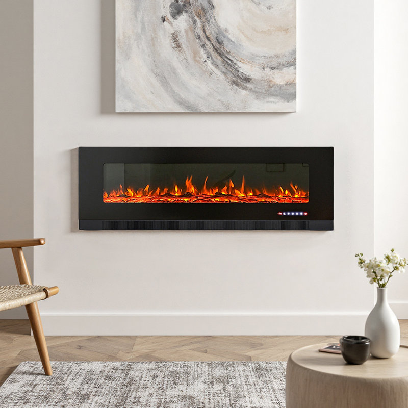 Symple Stuff 152.4cm W Black Electric Fireplace