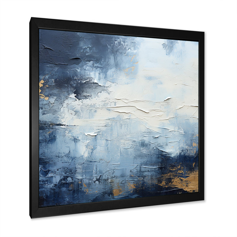 Minimalisme bleu ciel tempête - impression, H 36 po x l 36 po x P 1,5 po, Cadre simple noir