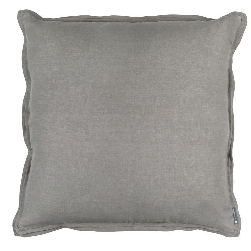 Bloom Linen Euro Pillow Cover & Insert, Light Gray