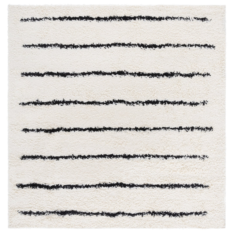 Glensperth Shag 600 Performance Striped Rug, Square 6'7"