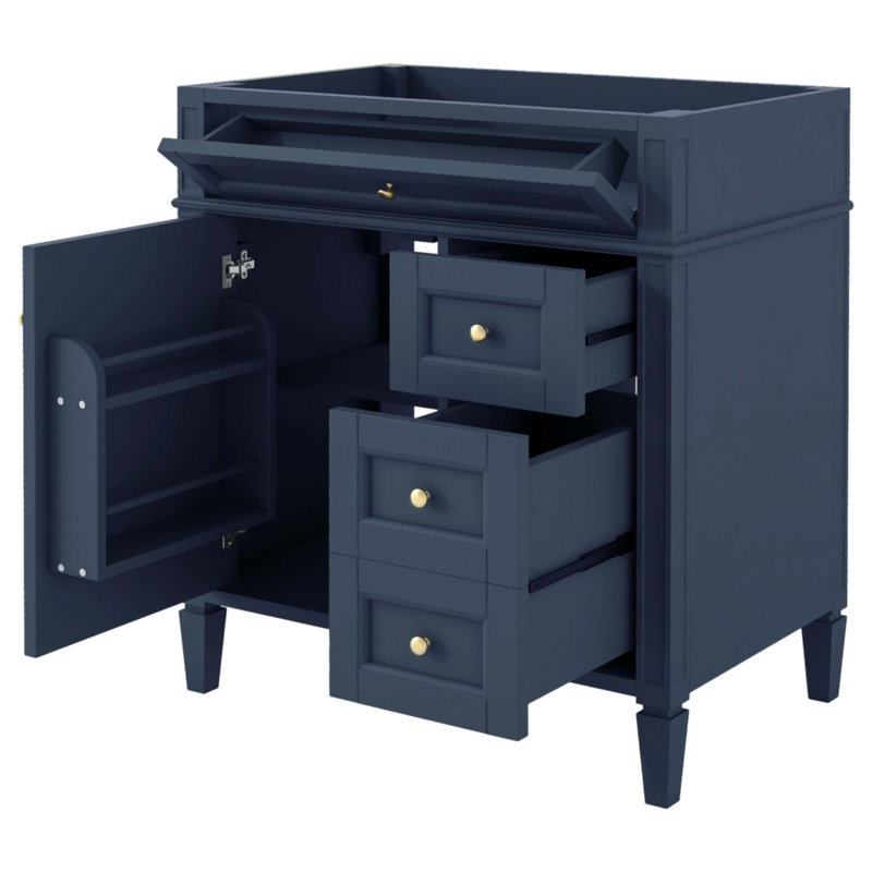30'' Bathroom Vanity Without Top Sink, Modern Bathroom Storage Cabinet With 2 Drawers And A Tip-Out Drawer (NOT INCLUDE BASIN)