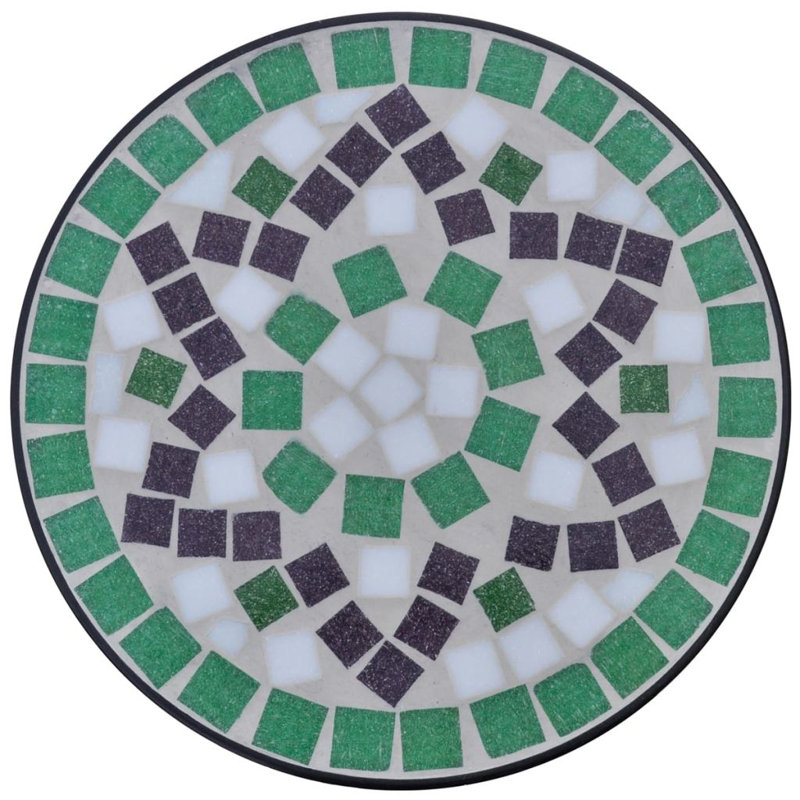 Side Table, Green/White/Black