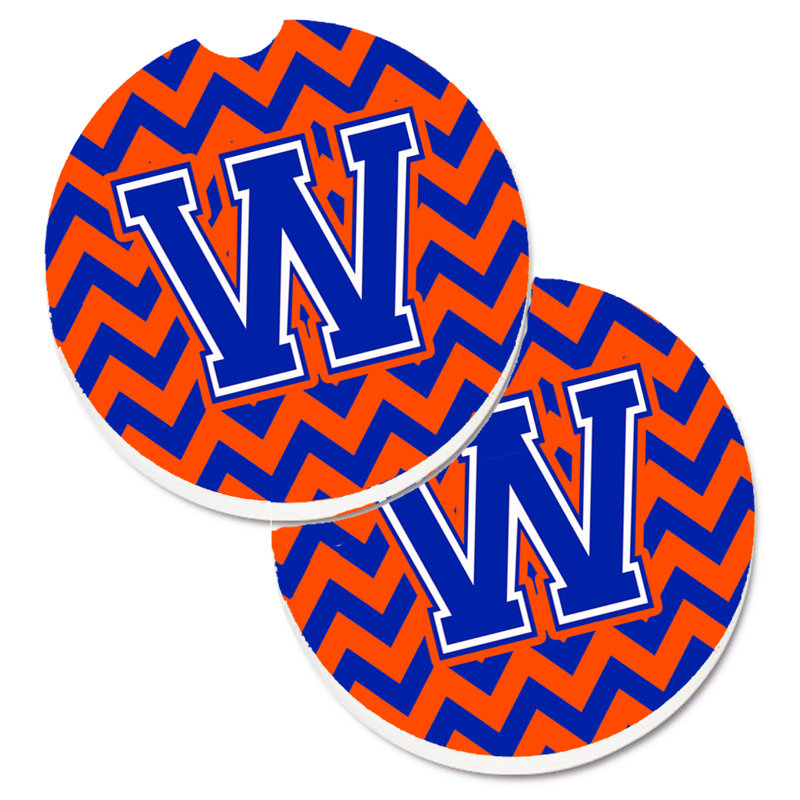 Sous-verre pour voiture, W, Bleu / Orange
