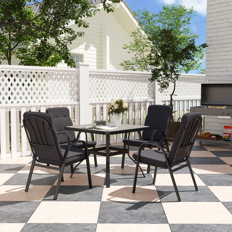 Square 5 - Piece 4 - Person 88Cm L Outdoor Table Set