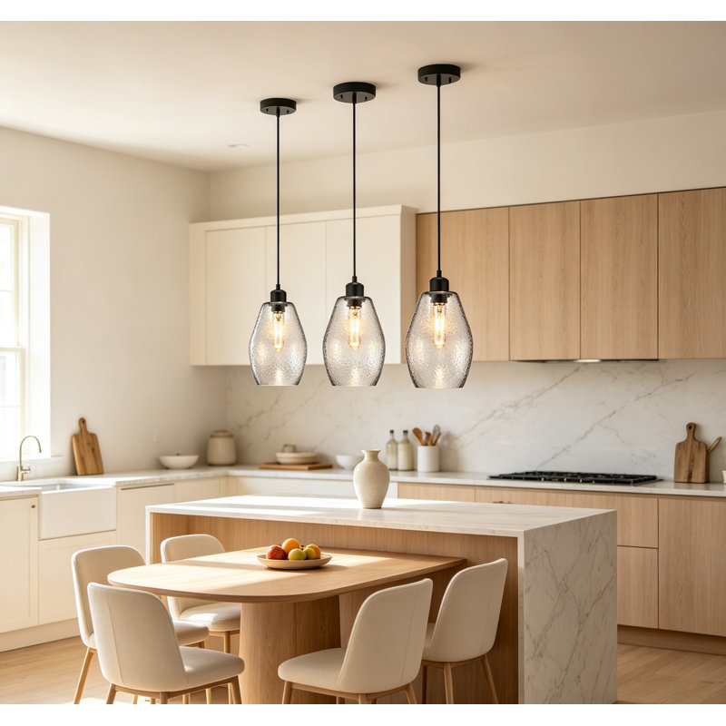 Suspension en verre fumé, lustre industriel noir mat pour îlot de cuisine, salle à manger ou bar, douille E26