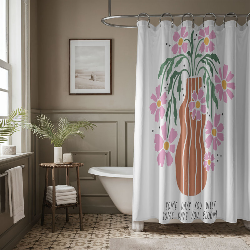 Rideau de douche 1 pièce Petal Flow, H 74 po x l 40 po
