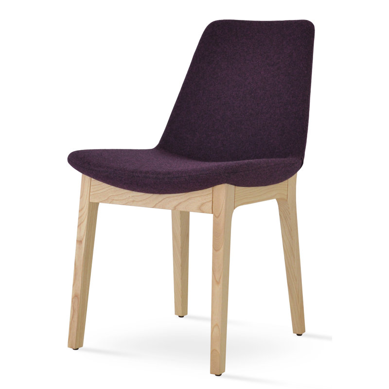 Eiffel Wood Dining Chair, Deep Maroon, Natural