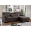 Canapé-lit modulaire en chenille brun Kipling II de 94 po avec méridienne et rangement à droite - lit gigogne-1118527344