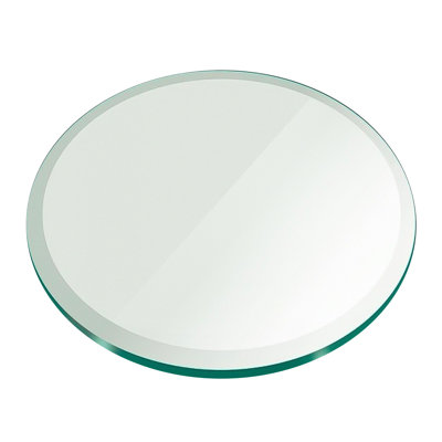 Round Clear Tempered Glass Table Top 46 Inch with 1/2 Inch Thick Polished Edge Ideal for Tables Desks Workspaces and Outdoor Furniture by Fab Glass and Mirror