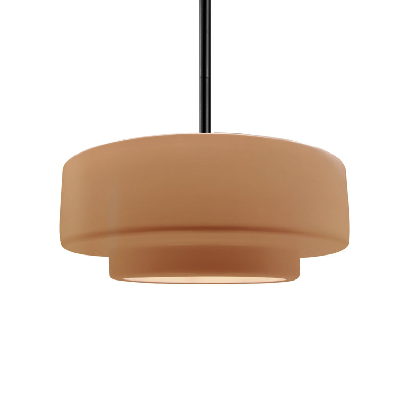 Luminaire suspendu à 1 lumière Meydan, Adobe, H 5,25 po x l 14,5 po x P 14,5 po, Matte Black