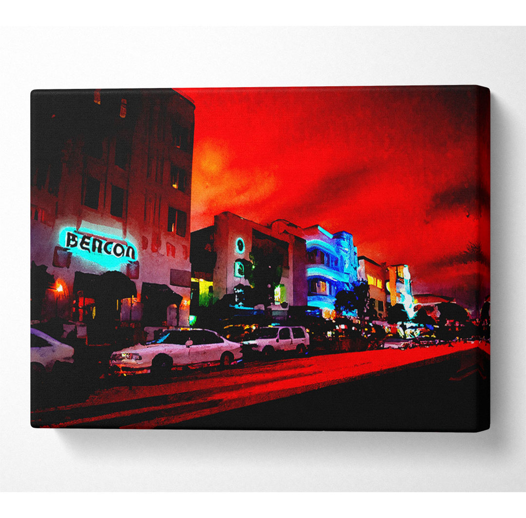 Los Angeles Red Glow - Druck