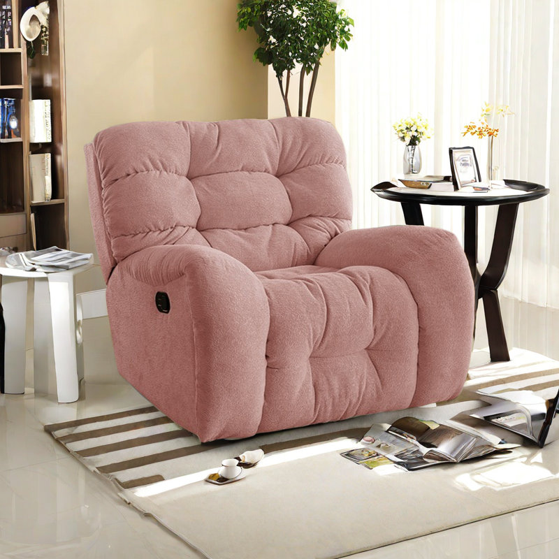 Fauteuil inclinable pivotant à 360 ° avec coussin moelleux, Crème
