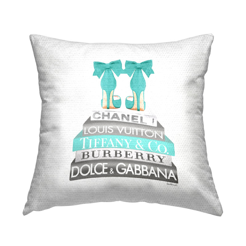Coussin d'extérieur Stupell Industries Turquoise Fashion Heels