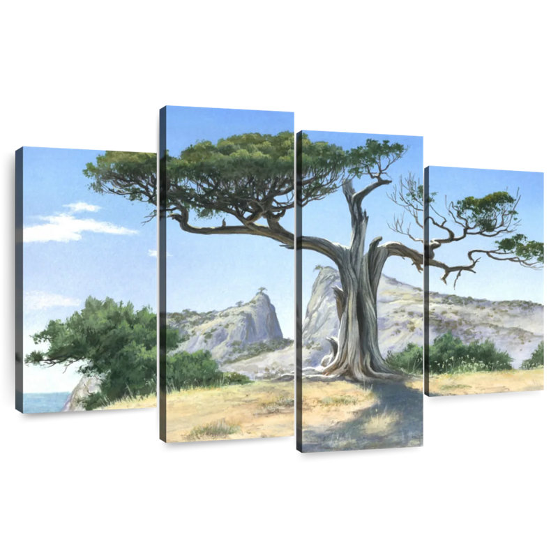 Juniper Tree By The Cliff, 27" H x 43" W