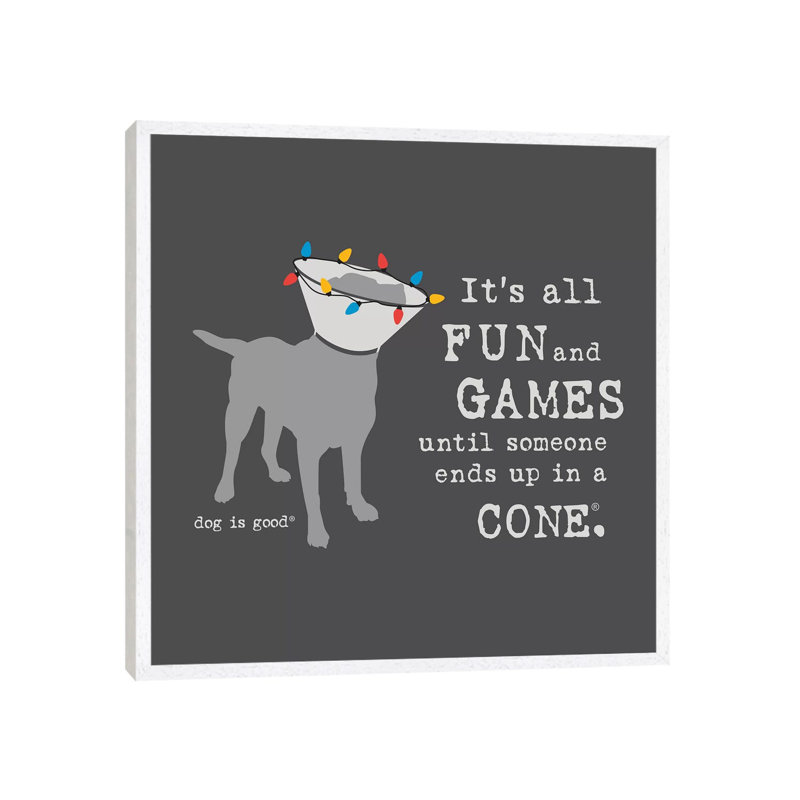 Fun And Games Holiday - Print on Canvas, 93.98 cm H x 93.98 cm W, White Framed