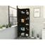 Élégante armoire à miroir, quatre tablettes intérieures