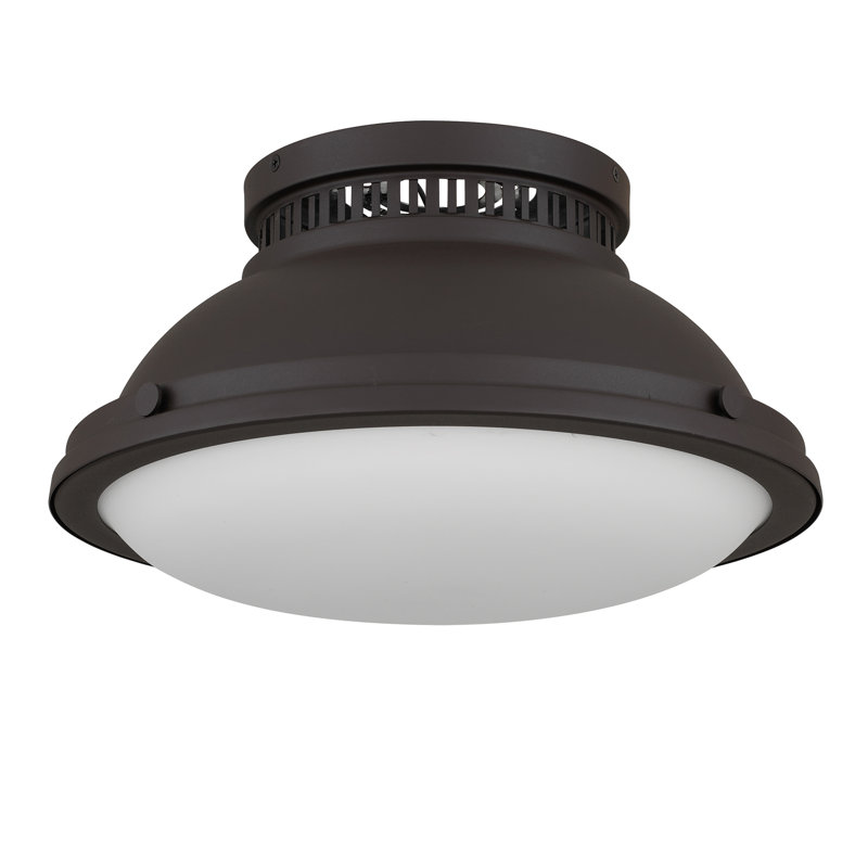 2-Light 14-in Dark Bronze Flush Mount