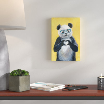 Alexys 'I Heart Panda' Print on Wrapped Canvas
