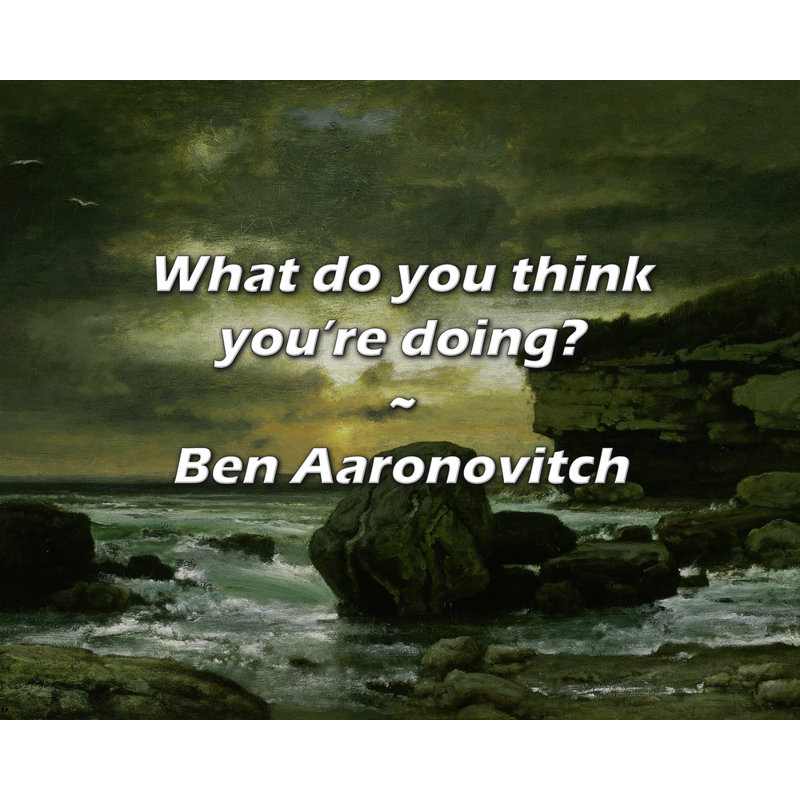Citation de Ben Aaronovitch: Que pensez-vous faire?, H 26 po x l 32 po