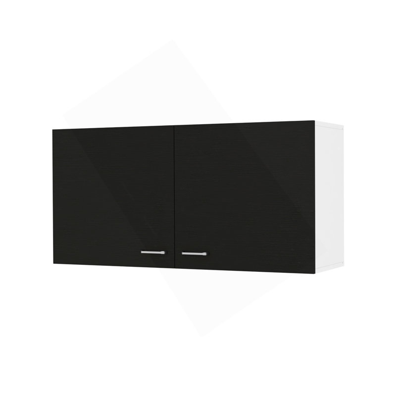 Carbon Espresso Rectangle 2-Door Wall Cabinet, Black