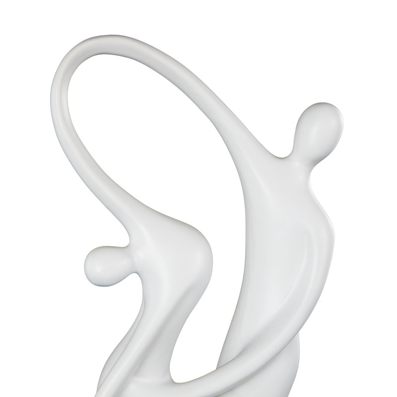 Cole And Grey Ceramic Dancing People Sculpture, White