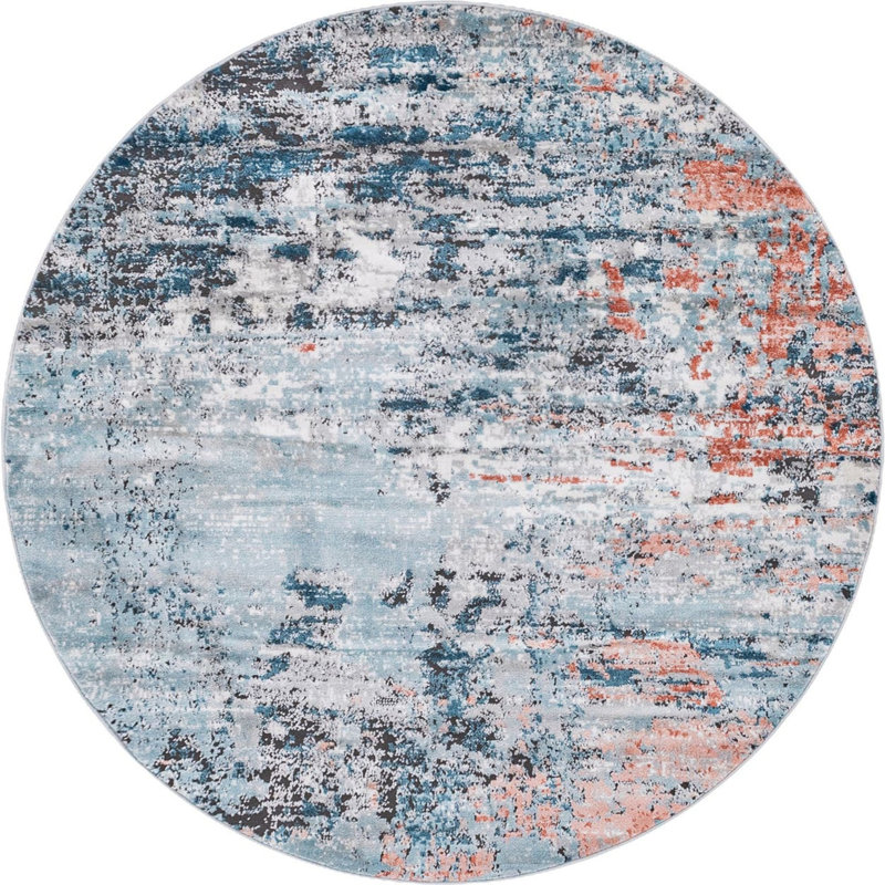Abstract Indoor Rug, Round 6'1"
