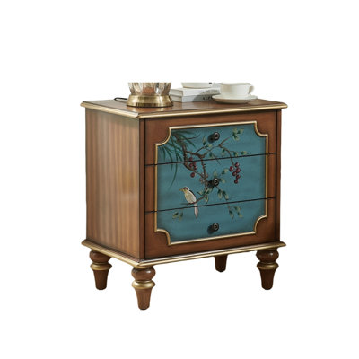 Hand-Painted Rustic 3-Drawer Accent Chest