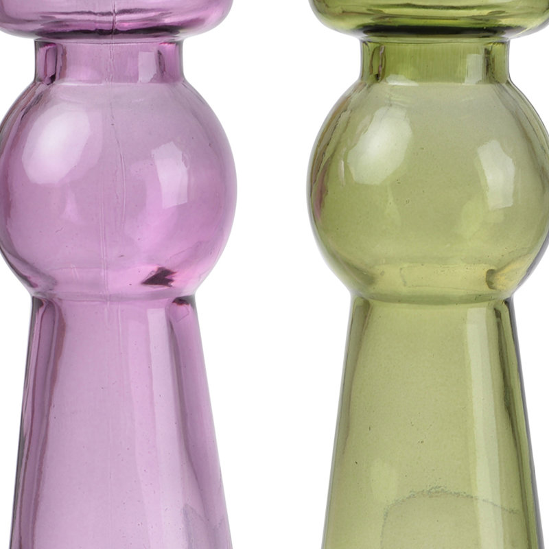 Petit porte-photophore en verre pilier